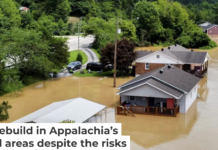 Parts of the North Fork of the Kentucky River flooded in July 2022, and again in February 2025. Arden S. Barnes/For The Washington Post via Getty Images